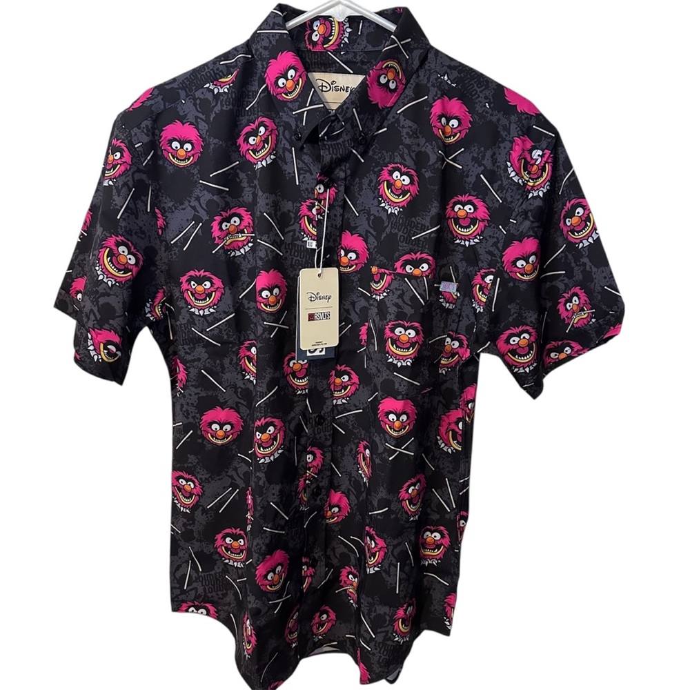 RSVLTS Disney Muppets ANIMAL "ROARER" KUNUFLEX Shirt M NWT Loud Button Down